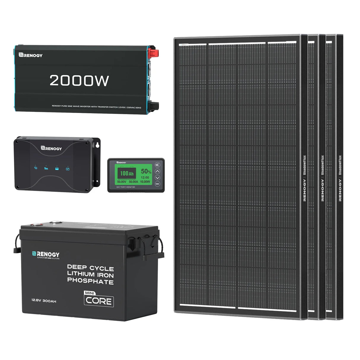 3,84Kwh Caravan Power System| 2000W Inverter, 50A Battery Charger