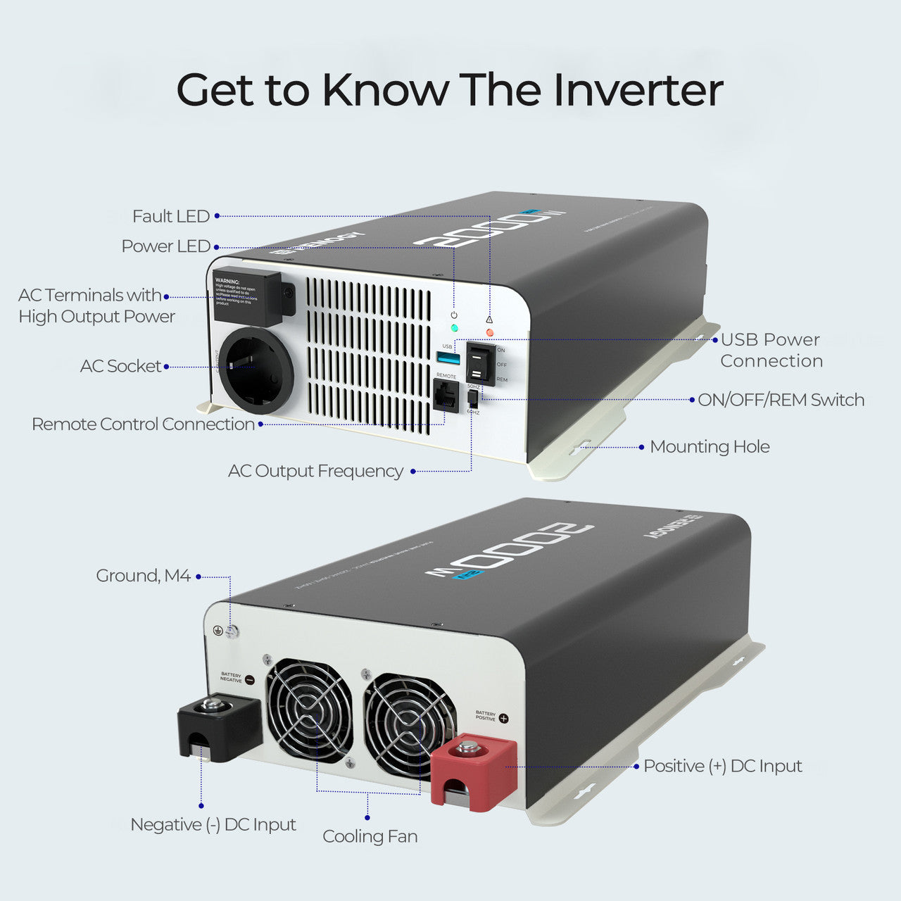 2000W 24V pure sine wave inverter