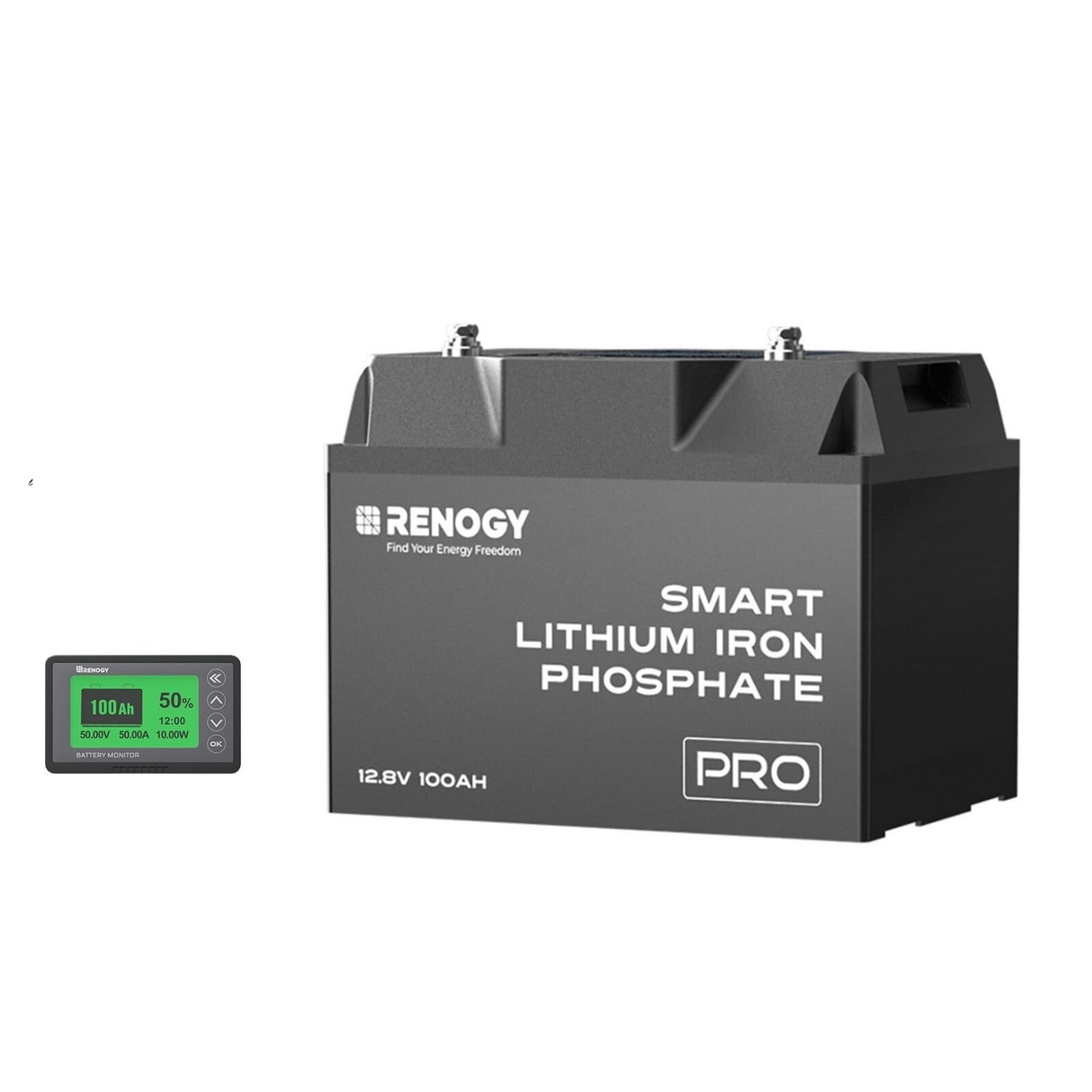 12V 100Ah Pro Deep Cycle Lithium Iron Phosphate Battery self-heating w/Bluetooth