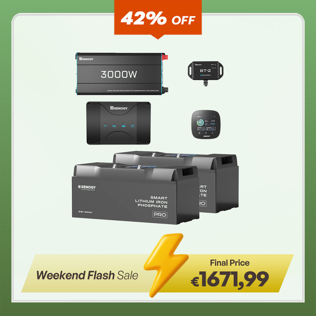 5,12Kwh Caravan Power System | 3000W inverter, 50A Battery Charger