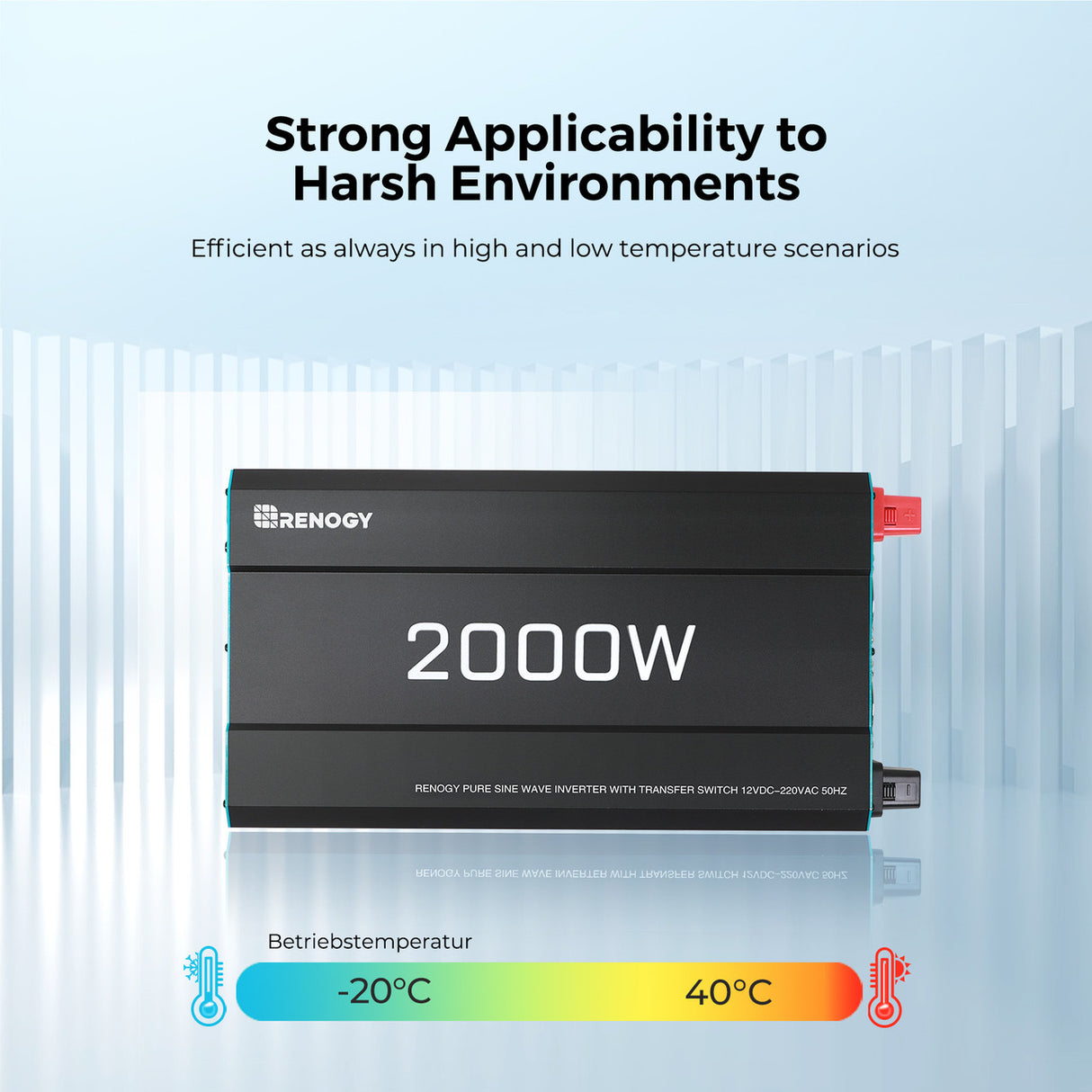 2000W 12V Solar Inverter Pure Sine Wave DC to AC for Camper Van Motorhome Off-Grid