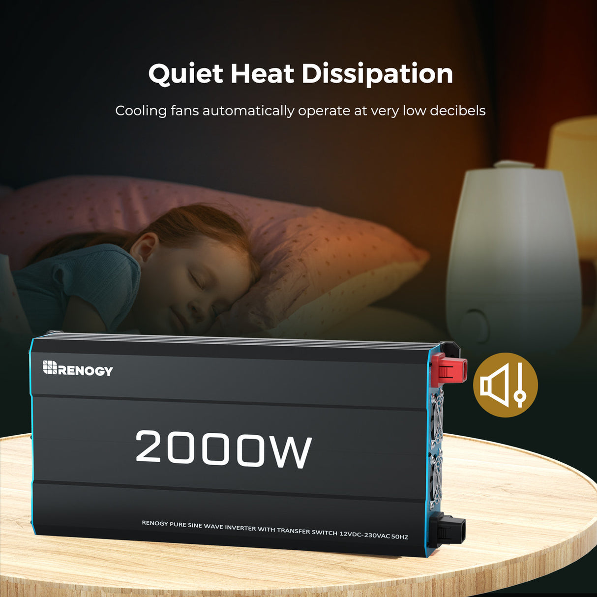 2000W 12V Solar Inverter Pure Sine Wave DC to AC for Camper Van Motorhome Off-Grid