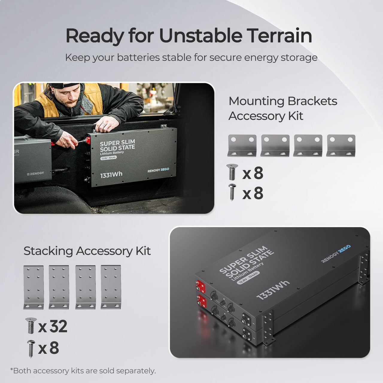 REGO - 12.8V 104Ah Super Slim Lithium Iron Phosphate Battery