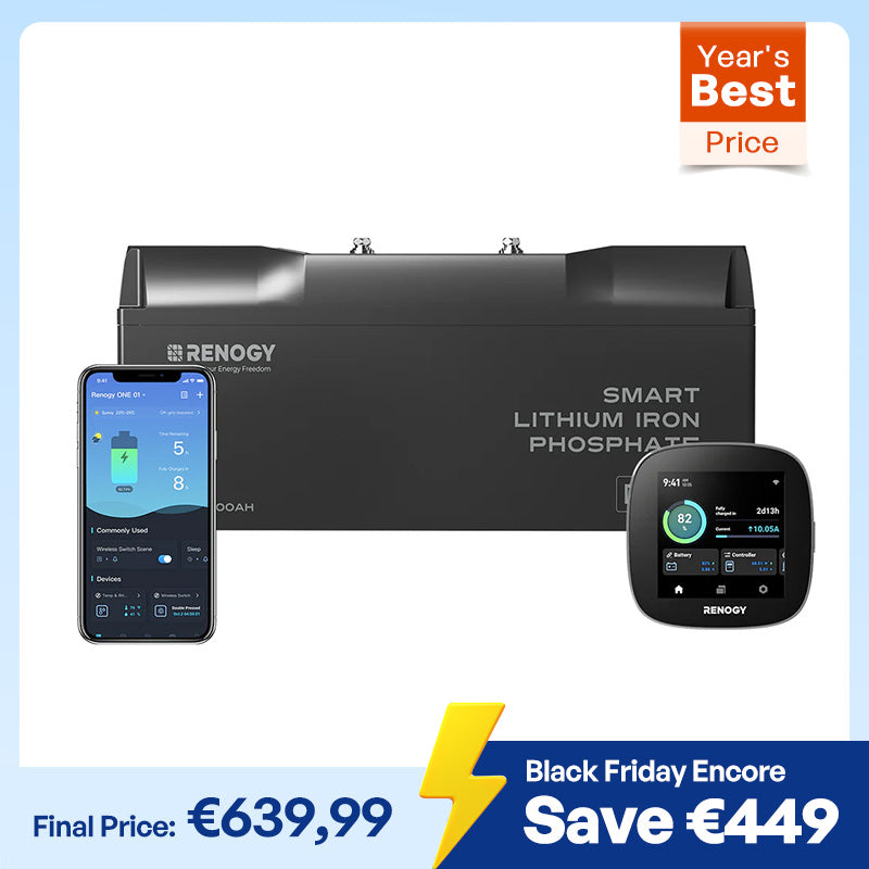 12V 200Ah Pro Smart Lithium LiFePO4 Battery w/ Bluetooth & Self-heating Function