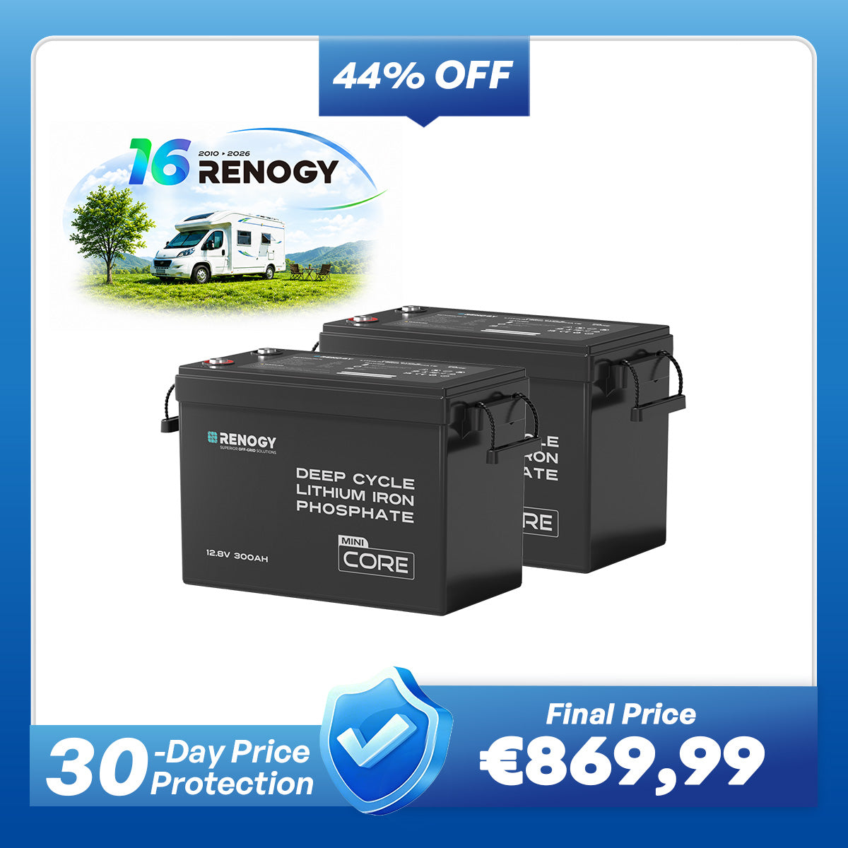 Core Mini - 12V 300Ah LiFePO4 Battery w/ Low-Temperature Protection