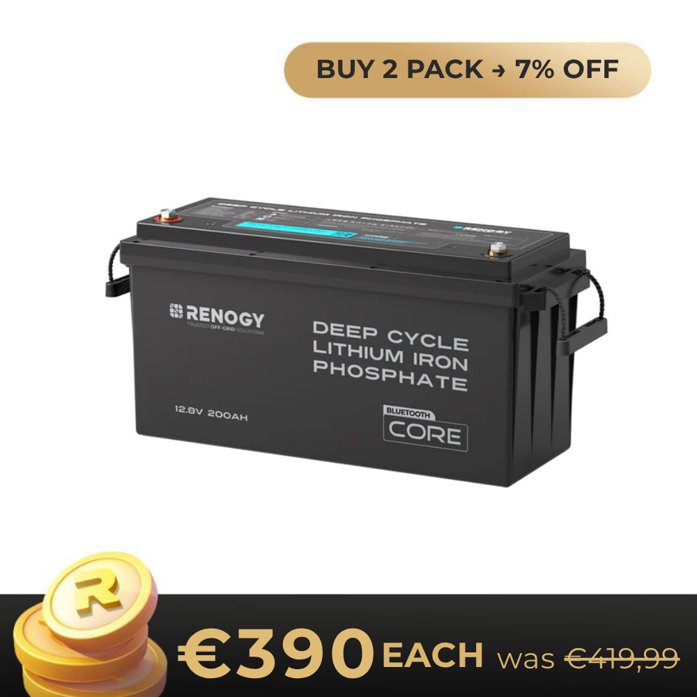 Core - 12V 200Ah Lithium Iron Phosphate Battery w/ Bluetooth