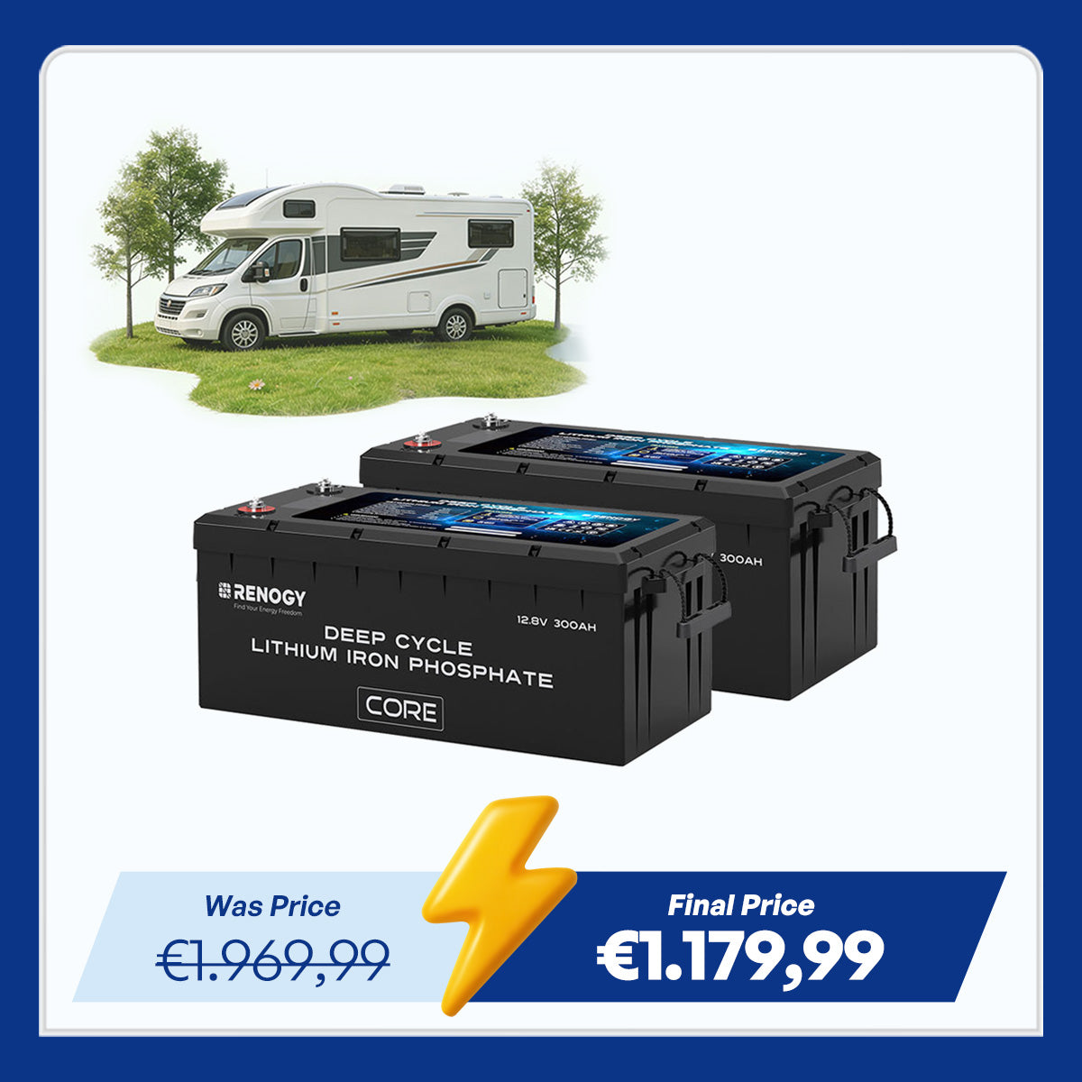 12V 300Ah Core Series Deep Cycle Lithium Iron Phosphate Battery w/Self-Heating New Version