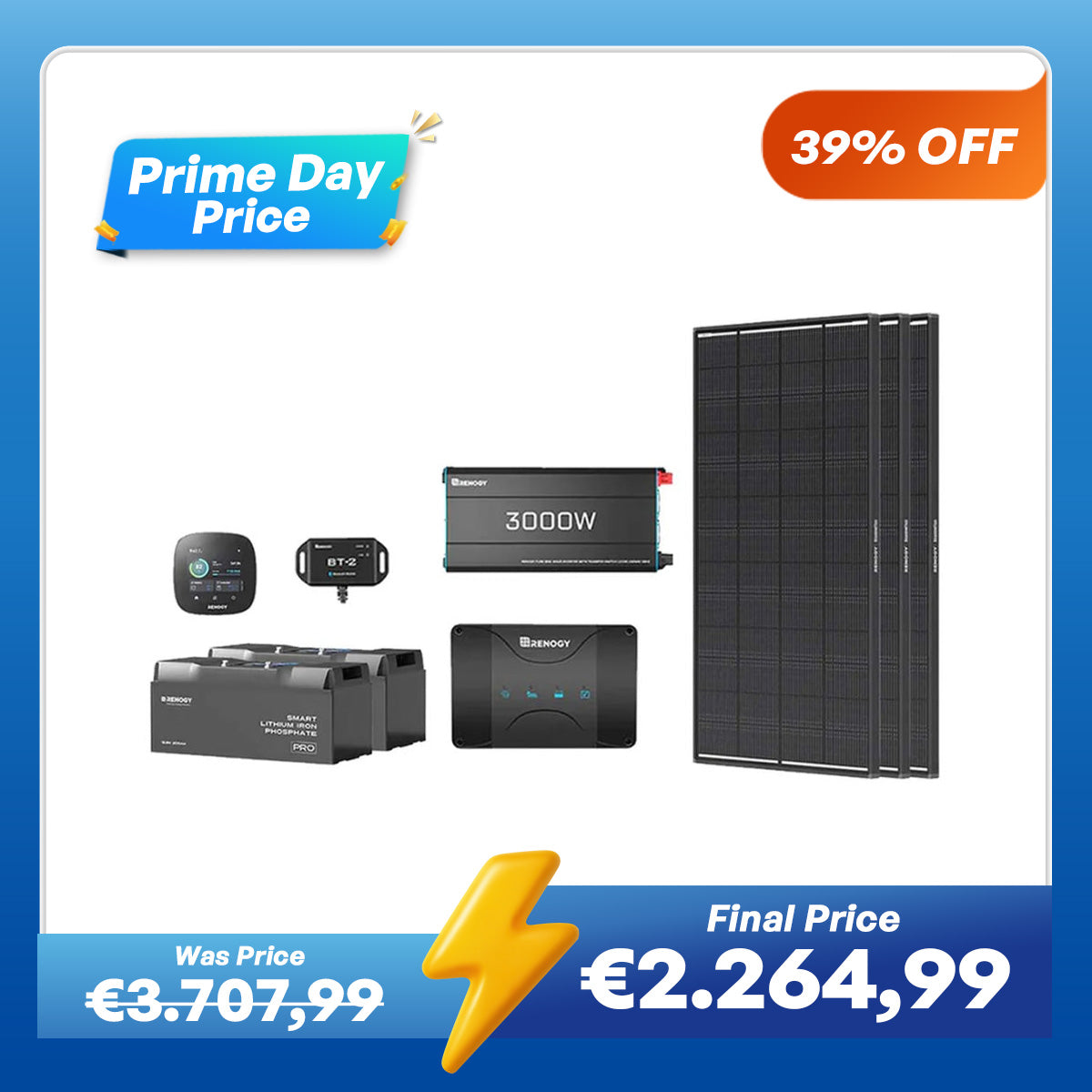 5,12Kwh Caravan Power System | 3000W inverter, 50A Battery Charger