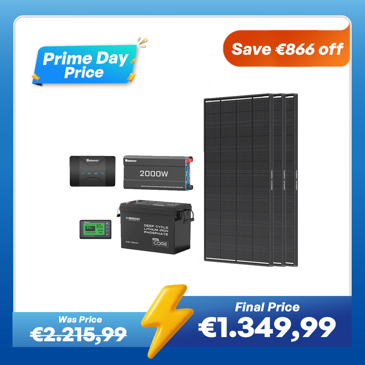 3,84Kwh Caravan Power System| 2000W Inverter, 50A Battery Charger