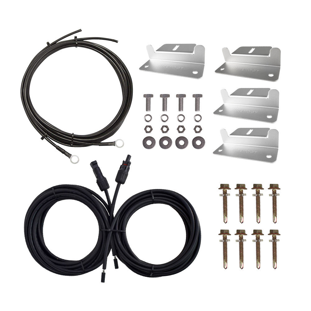 Wiring and Mounting Kit For Single Solar Panel Setup