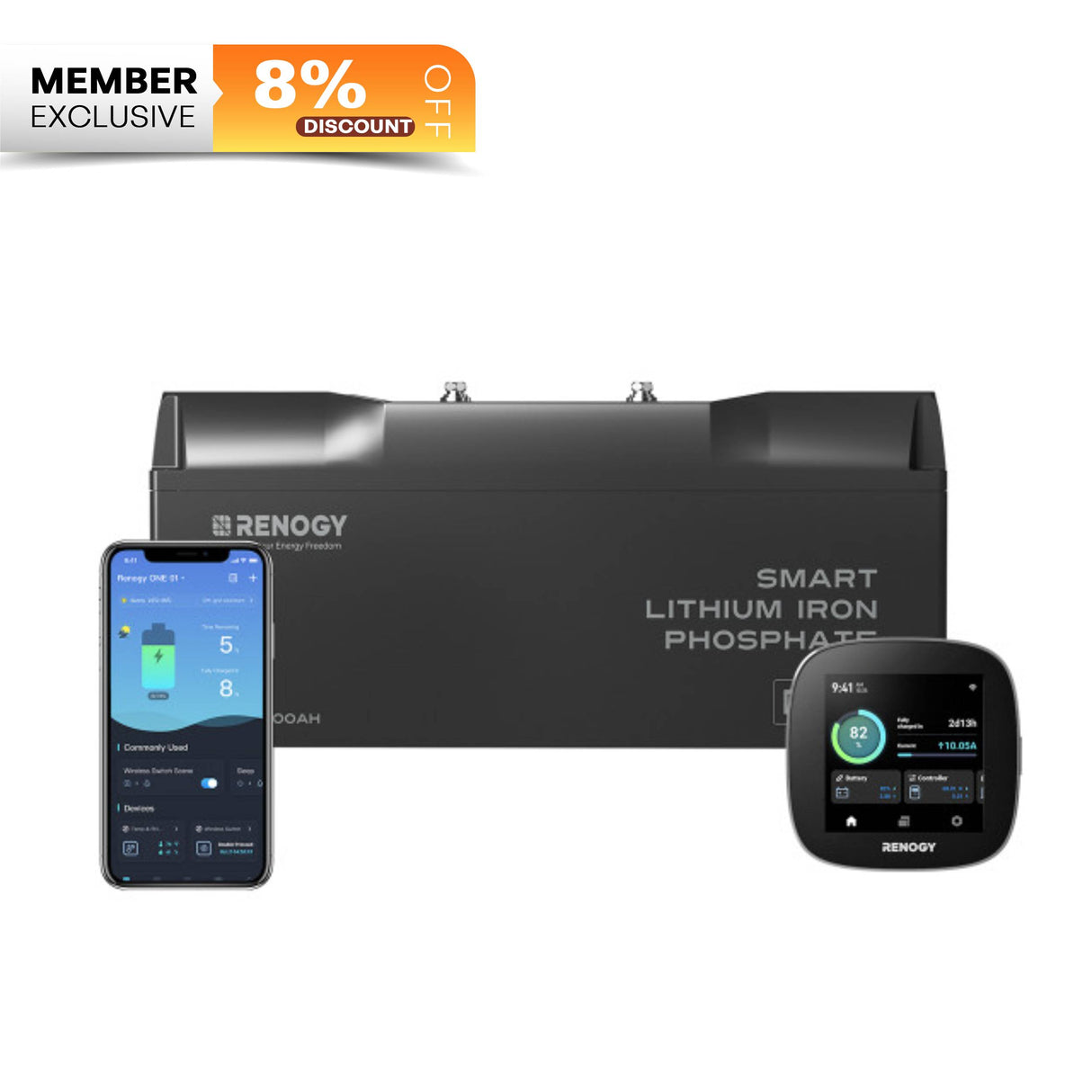 12V 200Ah Pro Smart Lithium LiFePO4 Battery w/ Bluetooth & Self-heating Function