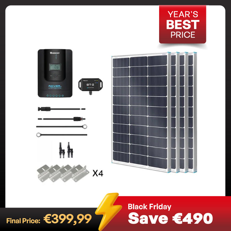 400W 12V/24V Solar Premium Kit w/Rover 40A MPPT Charger Controller for Camper RV Caravan Boat System Off Grid