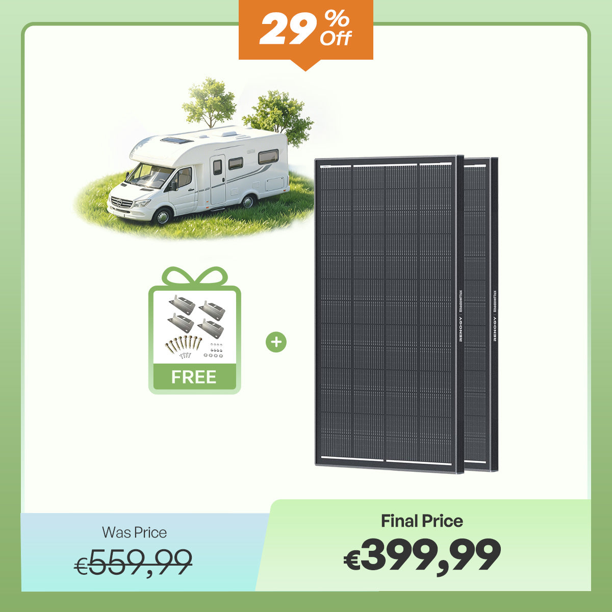 ShadowFlux 12V Solar Panel Anti-Shadow 200W / 120W