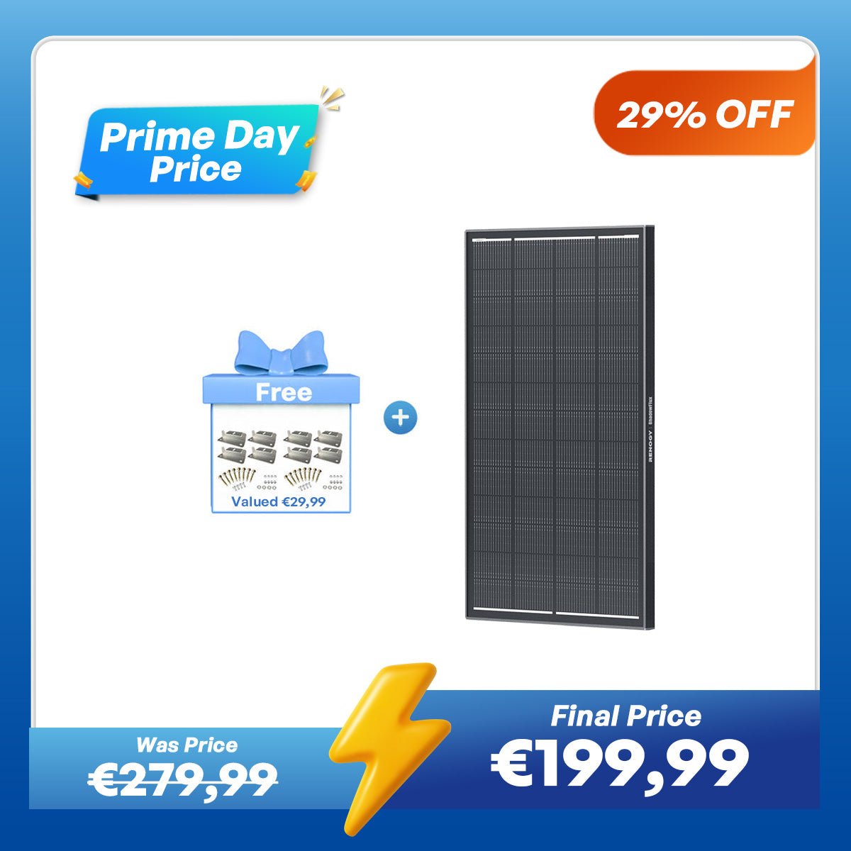 ShadowFlux 12V 200W Anti-Shading Solar Panel