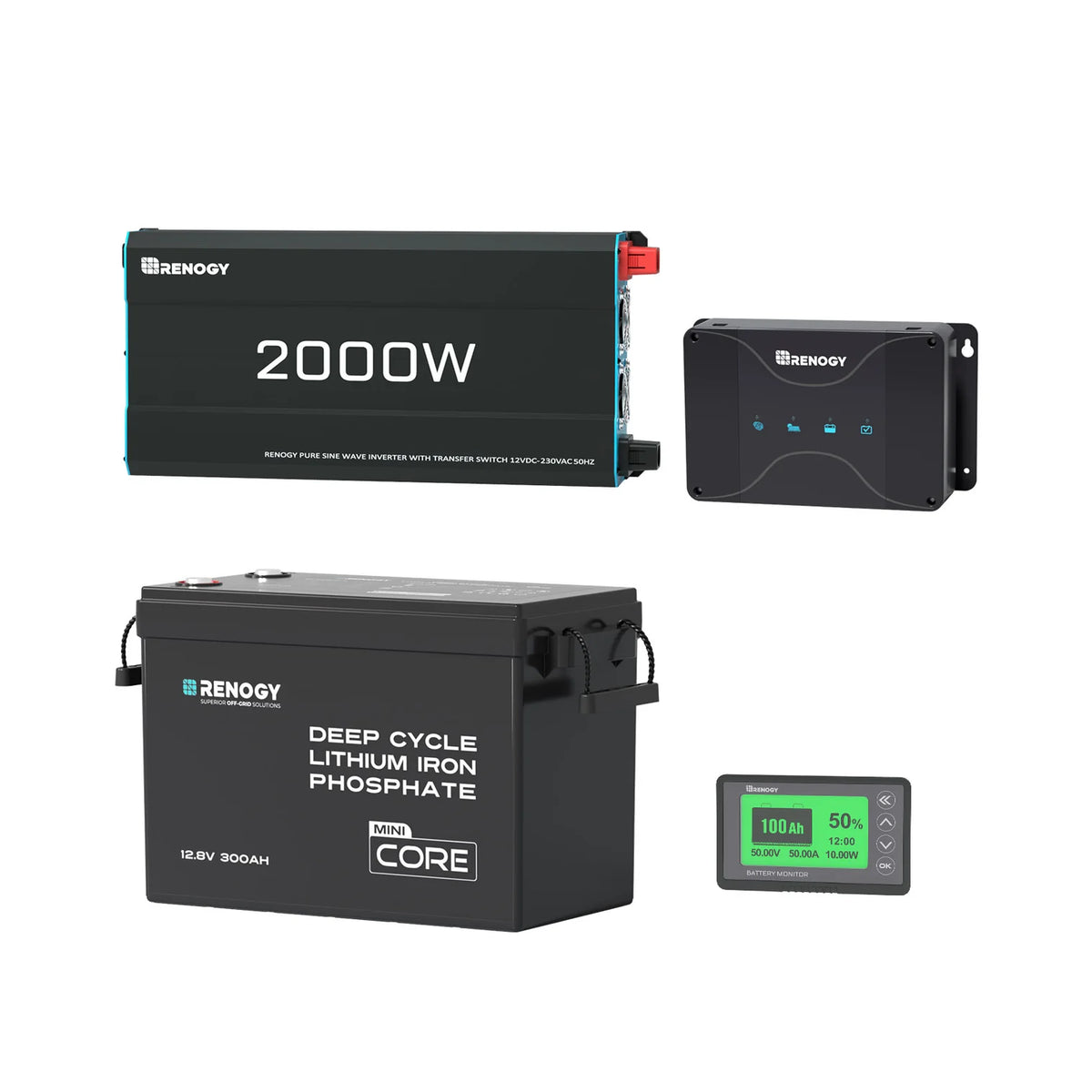 3,84kWh Caravan Power System | 2000W Inverter, 50A Battery Charger