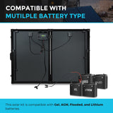 100 Watt 12 Volt Monocrystalline Foldable Portable Solar Suitcase with Voyager Waterproof Charge Controller