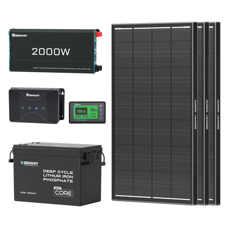 3,84kWh Caravan Power Kit| 2000W Inverter, 50A Battery Charger