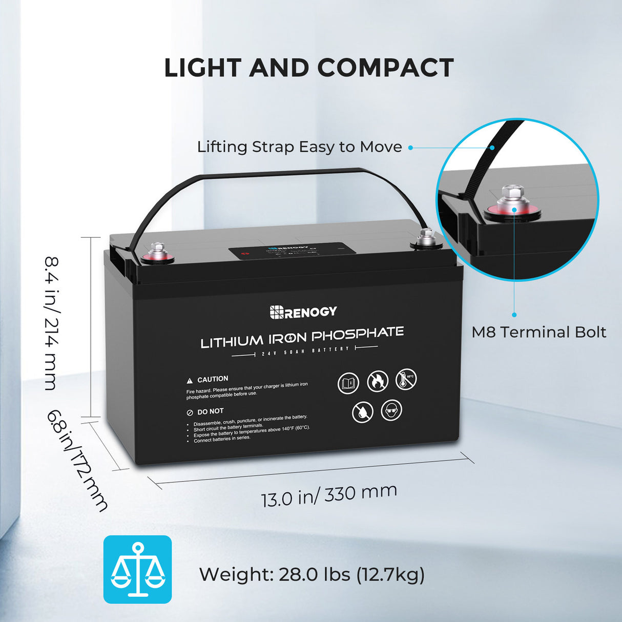24V 50Ah Lithium Iron Phosphate Battery