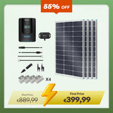 400W 12V/24V Solar Premium Kit w/Rover 40A MPPT Charger Controller for Camper RV Caravan Boat System Off Grid