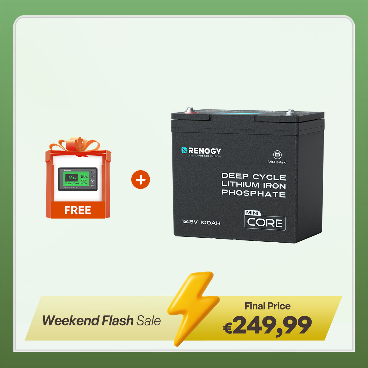 DuoHeat Tech - Core Mini 12V 100Ah Lithium Iron Phosphate Battery