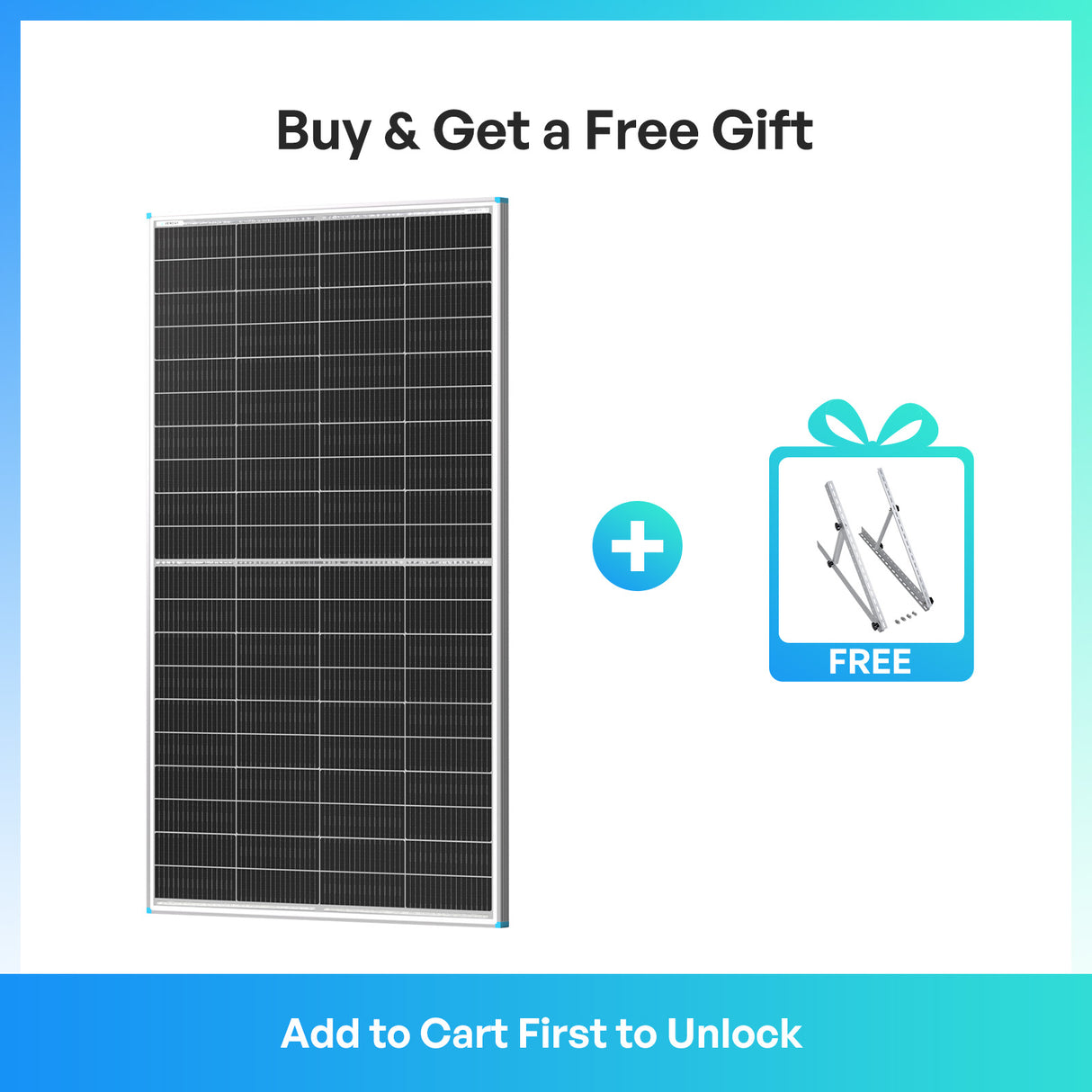 Renogy 200W/100W N-Type Bifacial Solar Panel compact with free bracket