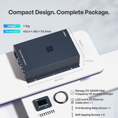 Core - 3000W 12V Pure Sine Wave High-Frequency HF Inverter Charger