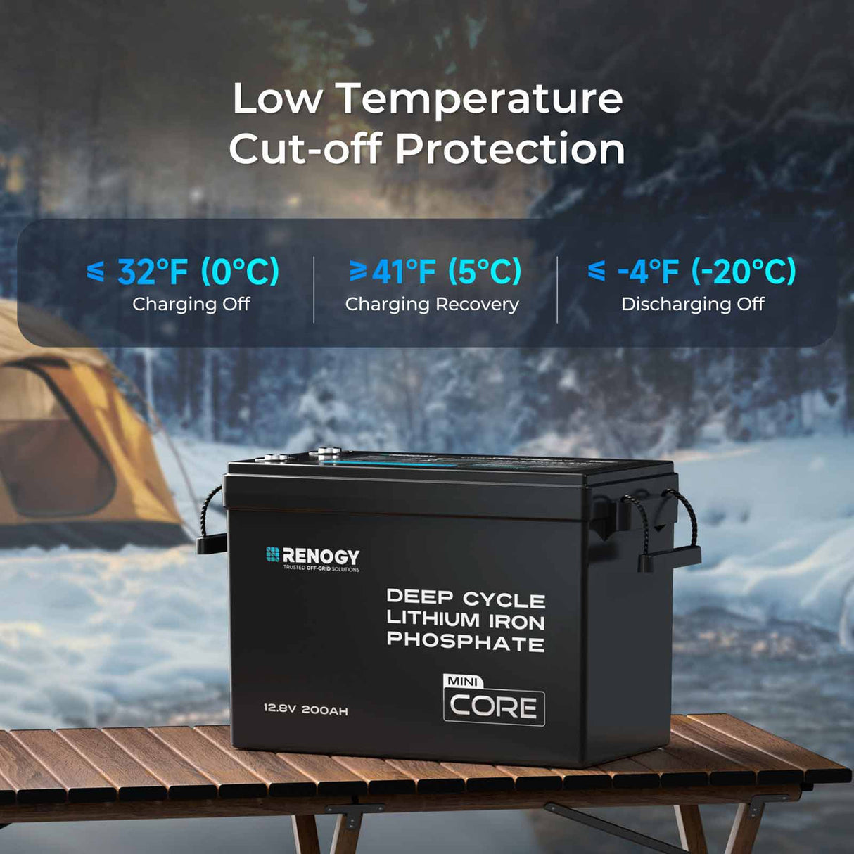 Batterie Core Mini LiFePO4 12,8 V 200 Ah avec protection basse température