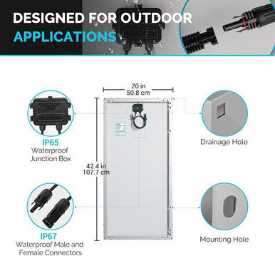 Open Box - 200 W 12 Volt Solar Starter Kit w/ MPPT Charge Controller
