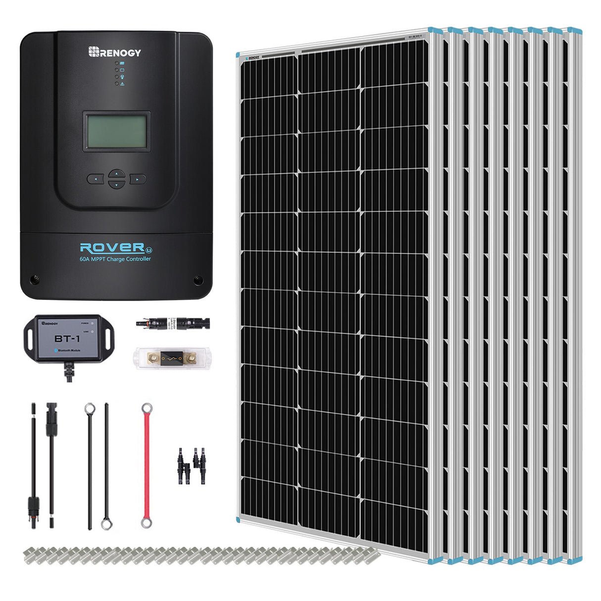 800W 12V/24V Solar Premium Kit w/Rover 60A Charger Controller