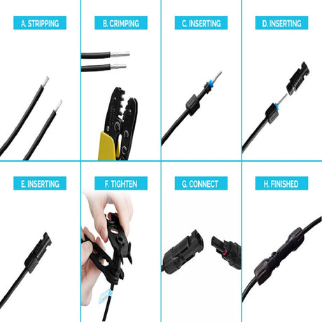 Male/Female Solar Panel Cable Connectors (5 Pair)