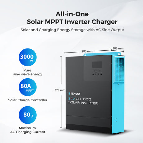 24V 3000W All-in-One Solar Inverter Charger with Charge Controller