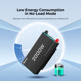 2000W 12V Solar Inverter Pure Sine Wave DC to AC for Camper Van Motorhome Off-Grid