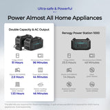 Renogy Portable Power Station Camping, 998Wh Backup Lithium Battery of 1hour 80% Fast Recharging
