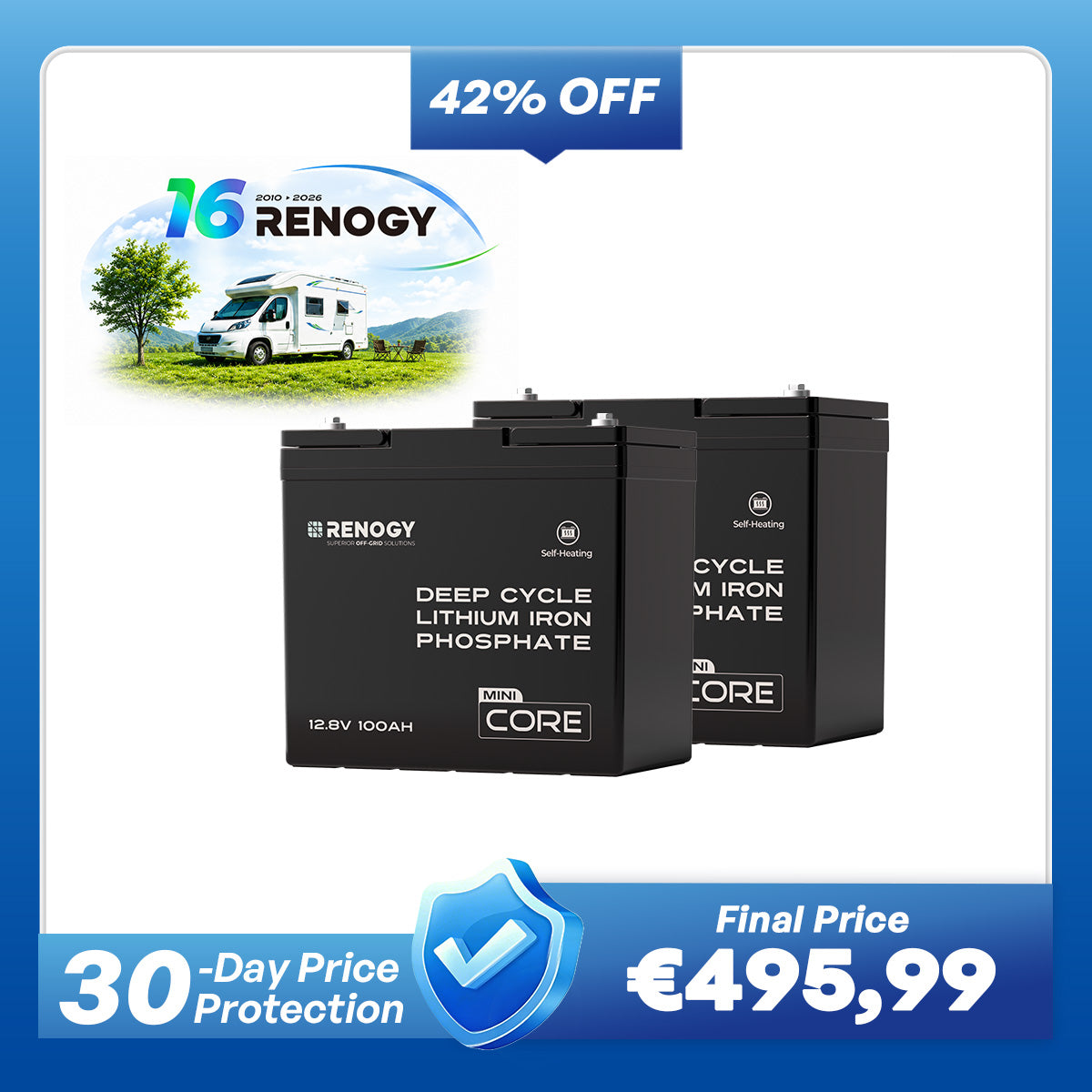 DuoHeat Tech - Core Mini 12V 100Ah Lithium Iron Phosphate Battery