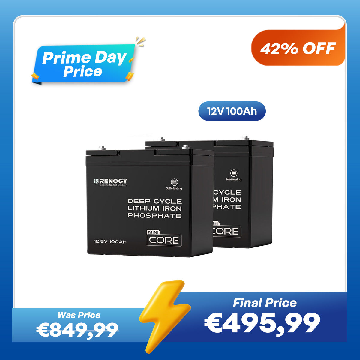 DuoHeat Tech - Core Mini 12V 100Ah Lithium Iron Phosphate Battery