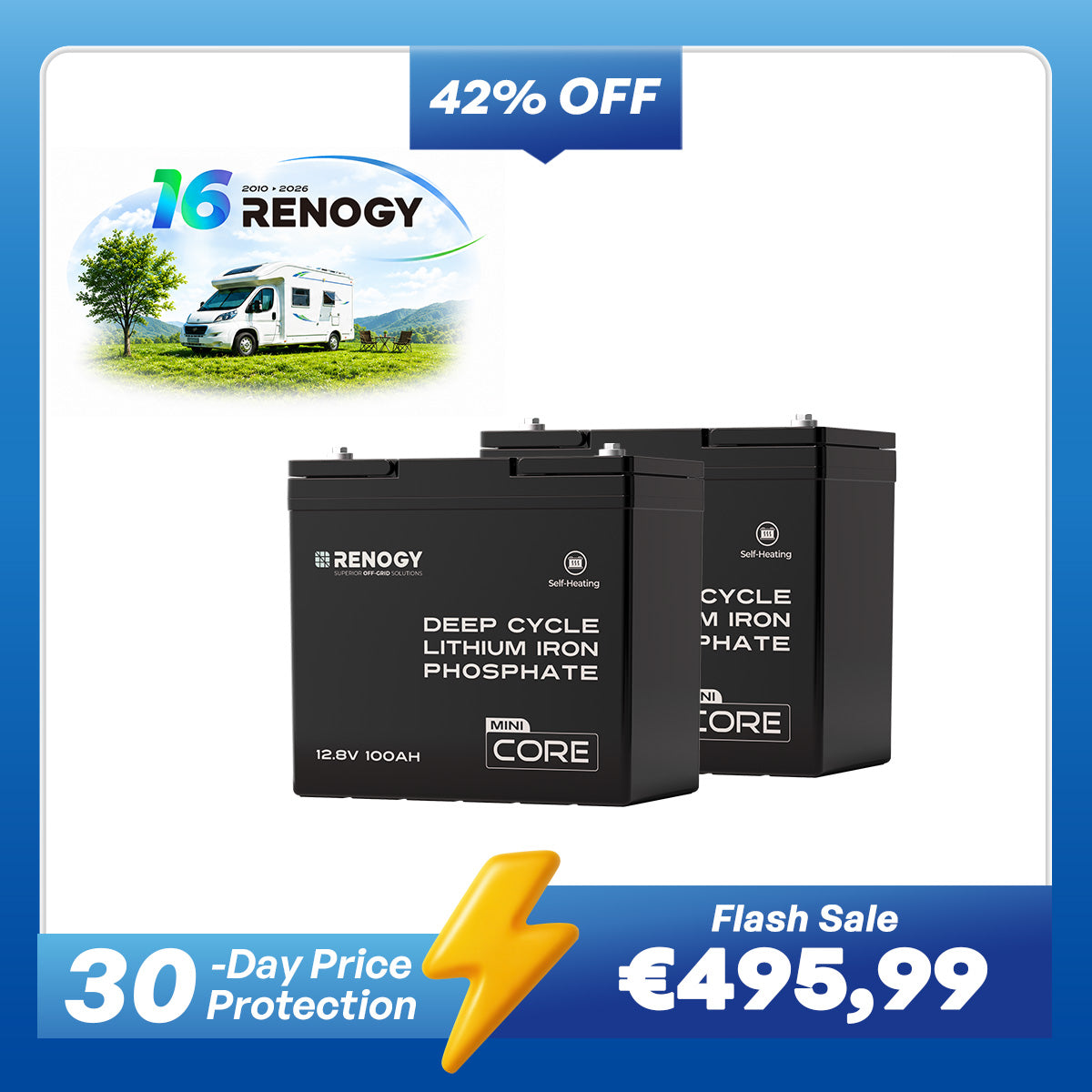 DuoHeat Tech - Core Mini 12V 100Ah Lithium Iron Phosphate Battery