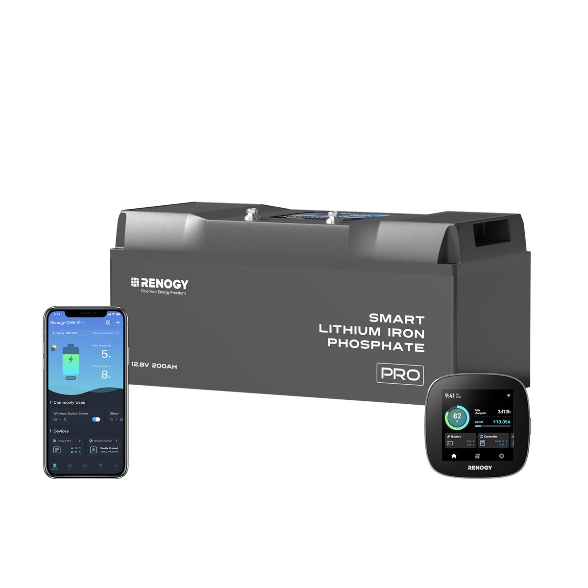 12V 200Ah Pro Smart Lithium LiFePO4 Battery w/ Bluetooth & Self-heating Function