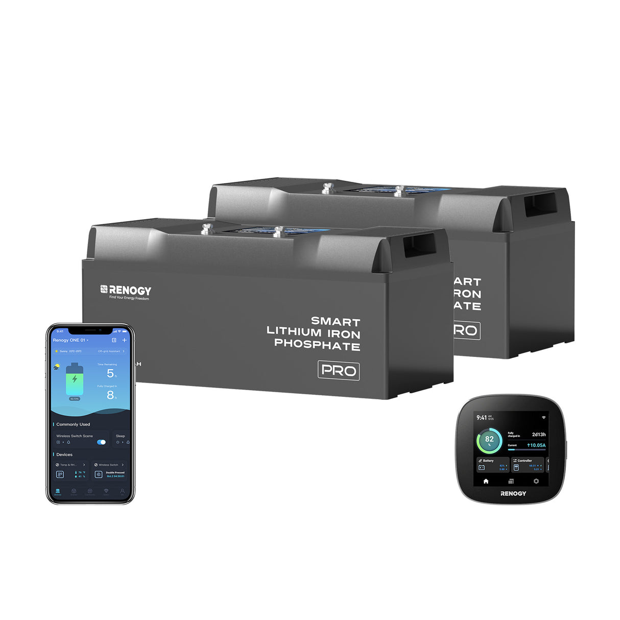 12V 200Ah Pro Smart Lithium LiFePO4 Battery w/ Bluetooth & Self-heating Function