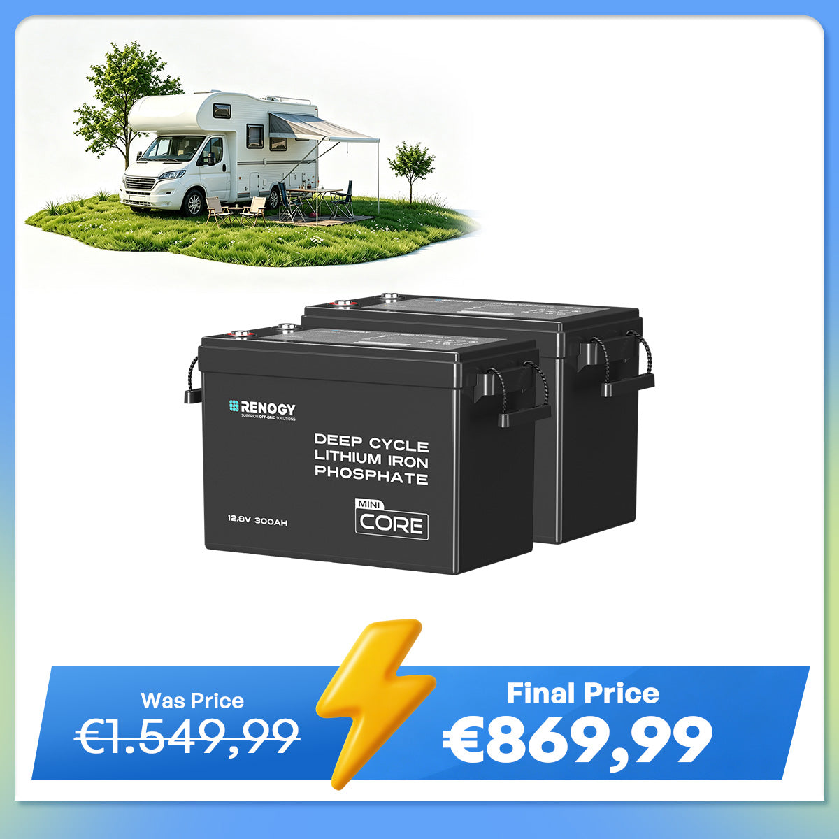 Core Mini - 12V 300Ah LiFePO4 Battery w/ Low-Temperature Protection