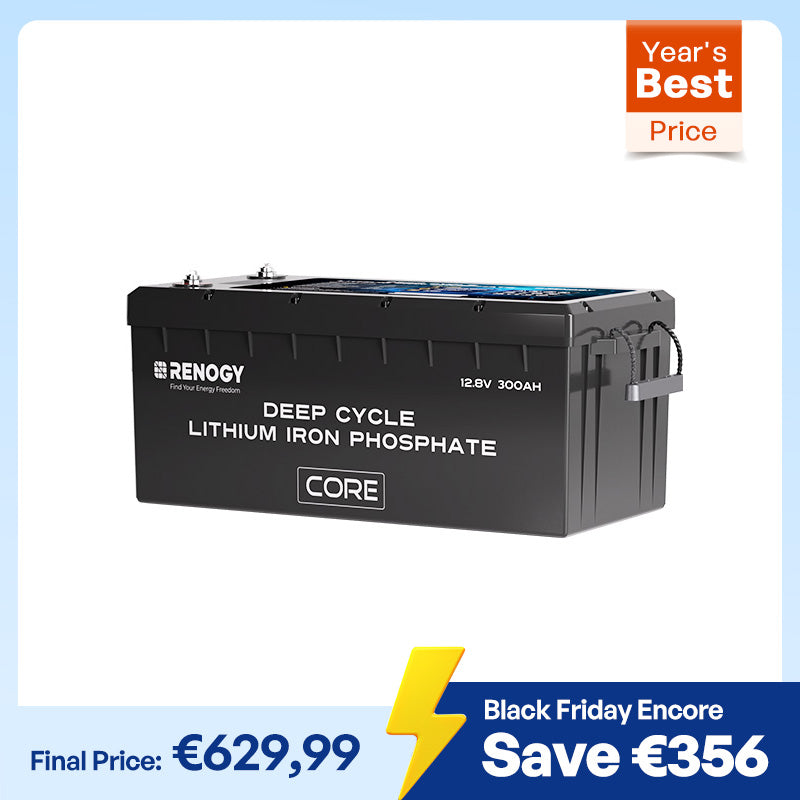 12V 300Ah Core Series Deep Cycle Lithium Iron Phosphate Battery w/Self-Heating New Version