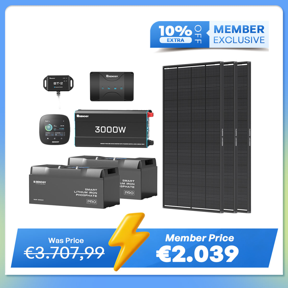 5,12Kwh Caravan Power System | 3000W inverter, 50A Battery Charger