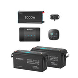 5,12kWh Caravan Power System | 3000W Inverter (EU Plug, 2-Pin), 200Ah Lithium Battery x2