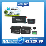 5,12kWh Caravan Power System | 3000W Inverter (EU Plug, 2-Pin), 200Ah Lithium Battery x2