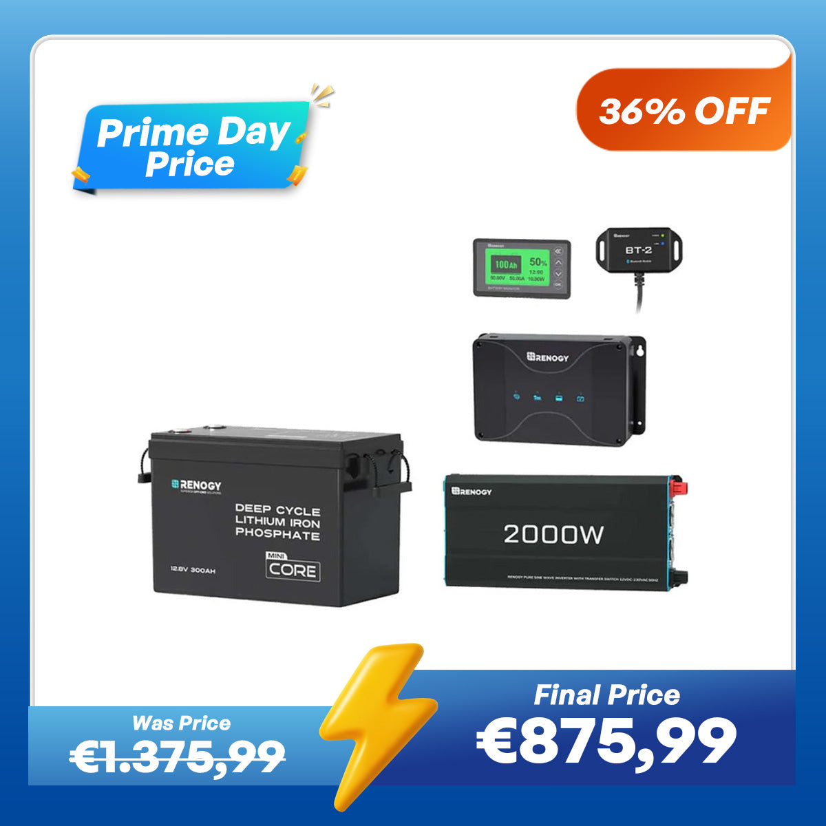 3,84Kwh Caravan Power System| 2000W Inverter, 50A Battery Charger