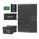 7,68Kwh Off-Grid Power System | 3000W Inverter, 300Ah Lithium Battery x2