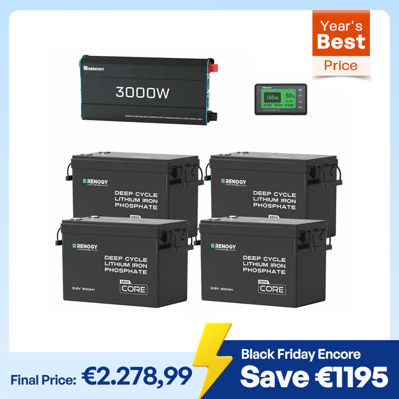 15,36Kwh Off-Grid Power System | 3000W Inverter, 60A MPPT