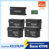 15,36Kwh Off-Grid Power System | 3000W Inverter, 60A MPPT