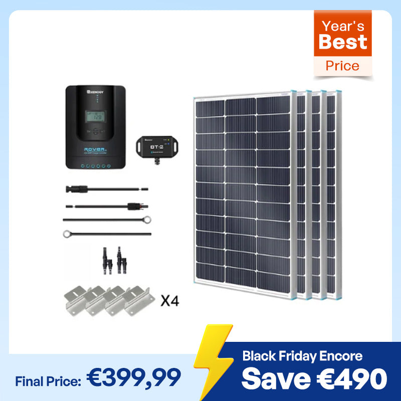 400W 12V/24V Solar Premium Kit w/Rover 40A MPPT Charger Controller for Camper RV Caravan Boat System Off Grid