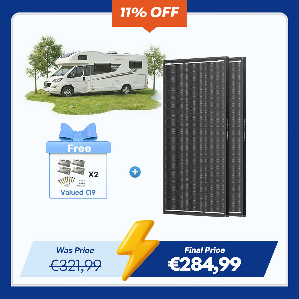 ShadowFlux 12V 120W Anti-Shading Solar Panel