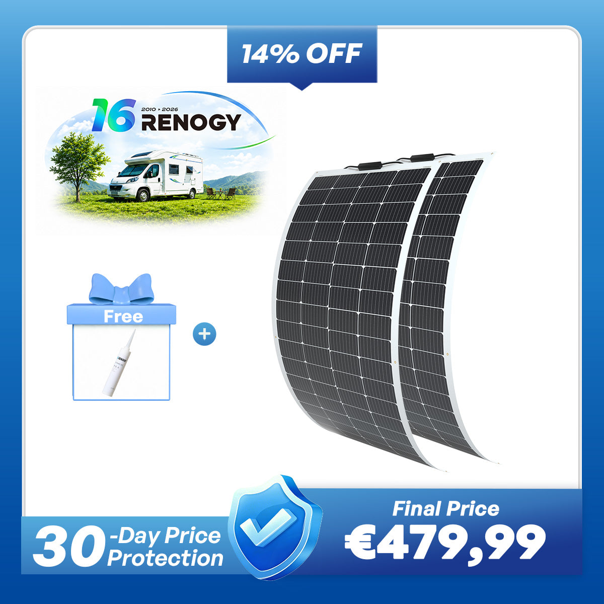200 Watt 12 Volt Flexible Monocrystalline Solar Panel